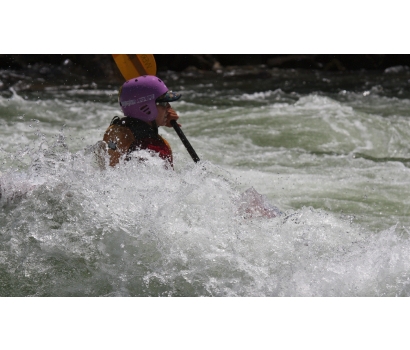 Jo Deurbrouck in whitewater kayak